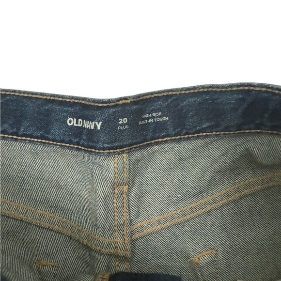 NEW OLD NAVY HIGH-RISE BUILT-IN TOUGH BLUE DISTRESS DENIM SHORTS SIZE 20 - Picture 4 of 8